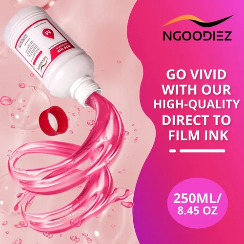 Miniatura 2 de NGOODIEZ DTF Ink Premium 42.3 fl oz (8.5 fl oz x 5) CMYK + Blanco - Recambio de tinta de transferencia directa a película para ET-8550 L1800