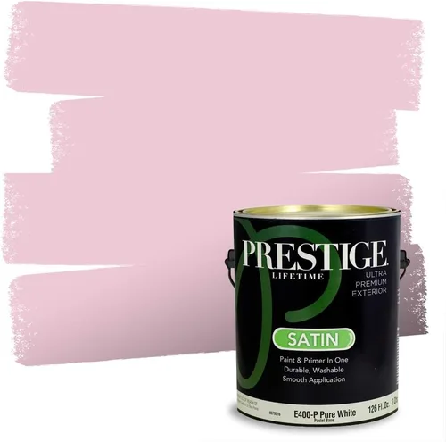 Miniatura 242 de Prestige Paints E100-T-SW6591 Pintura exterior e imprimación en uno, 1 galón, plano, combinación comparable de Sherwin Williams Amaryllis, 1 galón