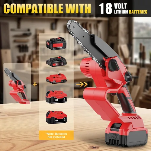 Miniatura 2 de Mini motosierra inalámbrica, compatible con batería Milwaukee M18, motosierra eléctrica sin escobillas de 6 pulgadas, motosierra de mano