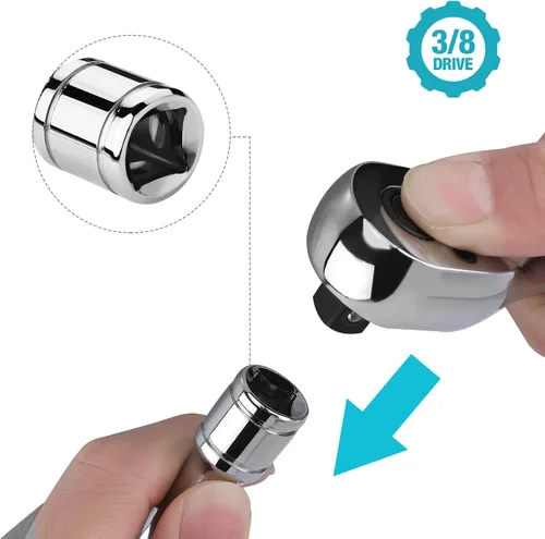 Miniatura 8 de DURATECH Juego de 5 llaves de bujía magnéticas giratorias, 3/8 pulgadas, enchufe de pared delgado incluye 5/8 x 4 pulgadas, 5/8 x 8 pulgadas y 5/8 x