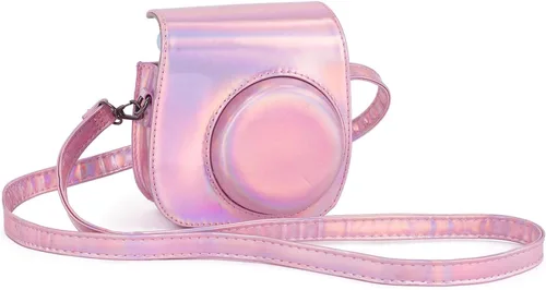 Miniatura 10 de Instant Mini 12 - Funda protectora para cámara Fujifilm Instax Mini 12/11, funda de piel sintética de alta calidad para cámara con bolsillo y correa