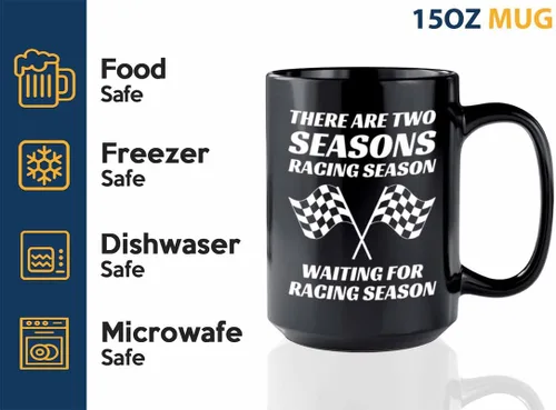 Miniatura 3 de Taza de café Racer de 15 onzas, color negro, temporada de carreras, Fuel Speed Racer Car Guys Circuit, regalos para él, papá, hombres, novio