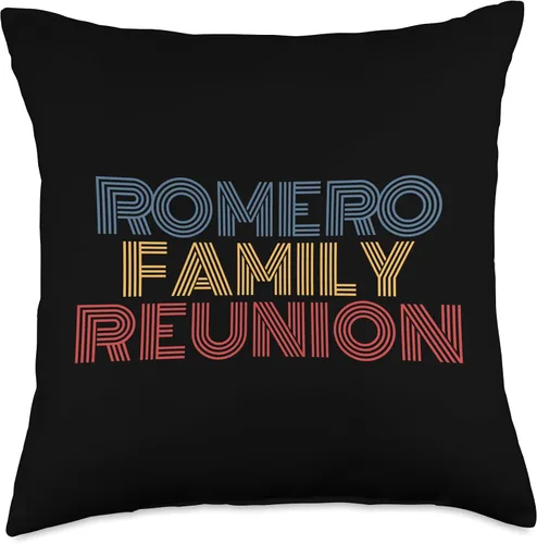 Miniatura 4 de Romero Family Matching Tees Romero Family Reunion - Cojín retro con apellido personalizado, 16 x 16 pulgadas, multicolor