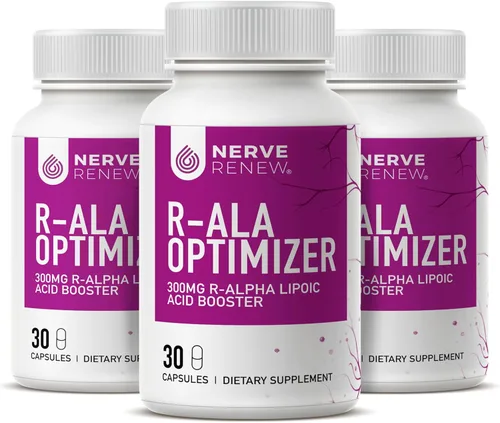 Miniatura 10 de NERVE RENEW Optimizer - Suplemento de apoyo nervioso - 30 cápsulas - 300 mg de ácido R-alfa lipoico estabilizado por cápsula - Absorción rápida