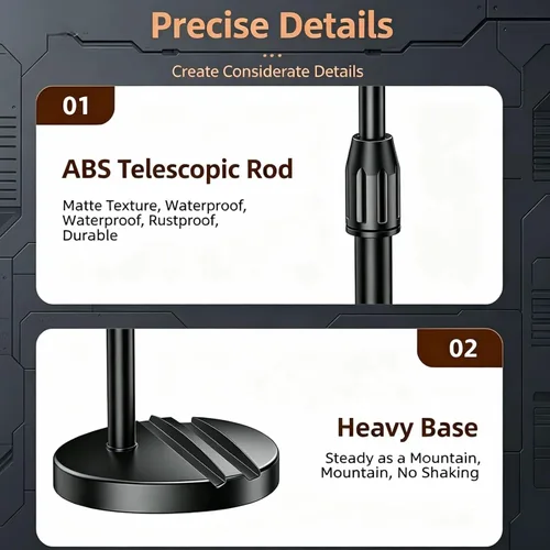 Miniatura 6 de Soporte de altura ajustable para teléfono y tableta, soporte doble para dispositivos con rotación de 360°, base antideslizante resistente