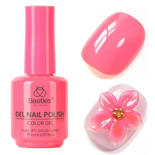 Miniatura 170 de Beetles - Esmalte de uñas de gel verde luminoso que brilla en la oscuridad, esmalte de uñas de gel que se absorbe con lámpara LED UV, arte de uñas