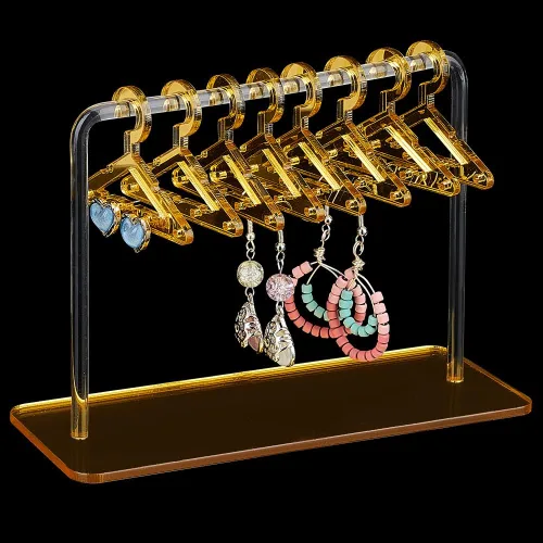 Miniatura 12 de PH PandaHall Colgador de Abrigos Soporte para Aretes, Exhibidor de Joyas Organizador Colgante para Aretes Colgantes Mini Colgador de Aretes y Plata