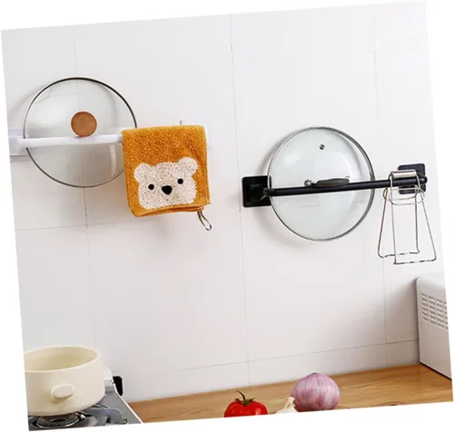 Miniatura 3 de Uonlytech Toallero negro multiusos para colgar en la pared, estantes para colgar toallas de mano, estante para toallas de dormitorio universitario