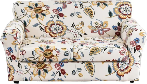 Miniatura 36 de CRFATOP Fundas elásticas para sillón de 2 plazas suaves con diseño floral para perros, fundas elásticas para sillón de 1 plaza, fundas lavables