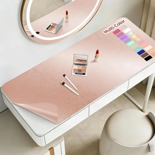 Miniatura 20 de Alfombrilla de maquillaje para tocador para proteger la parte superior del escritorio de 23.6 x 11.8 pulgadas, tapete de maquillaje de doble cara