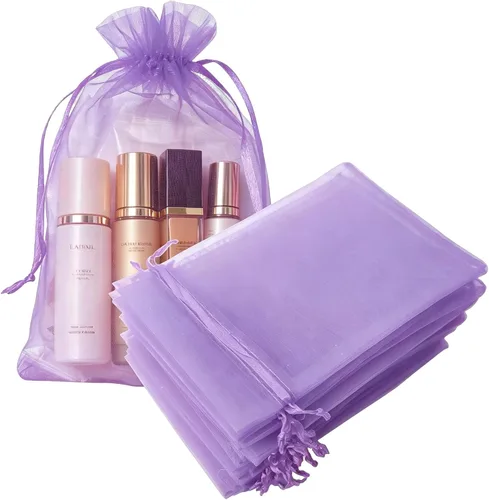 Miniatura 41 de Juego de 50 bolsas de organza de regalo con cordón azul aguamarina de 4 x 6 pulgadas para baby shower, Navidad, boda, recuerdos de fiesta, despedida