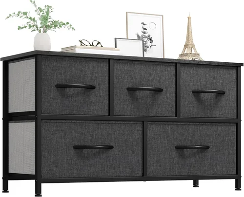 Miniatura 9 de YITAHOME Cómoda con 4 cajones – Torre de almacenamiento de tela, unidad organizadora para dormitorio, sala de estar, pasillo, armarios – Estructura