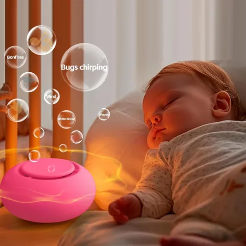 Miniatura 4 de Jaroco Máquina de sonido portátil para bebés [ruido blanco para bebés, niños y adultos] [Duerme tranquilo] [12 sonidos relajantes] 15 horas de Rosa