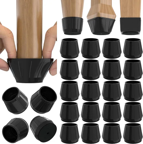 Miniatura 32 de 24 piezas de protectores de piso de silicona extra pequeños para patas de silla para pisos de madera dura, fundas engrosadas de goma para patas