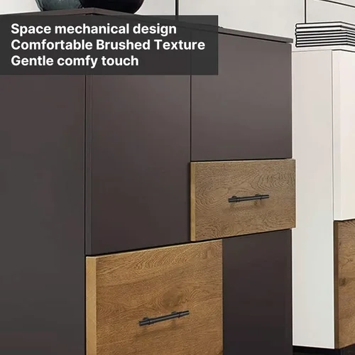 Miniatura 5 de Goldenwarm Paquete de 25 Tiradores Negros para Gabinetes de 3 Pulgadas Manijas para Gabinetes de Cocina Negras Manijas de Cajón Negras Tiradores