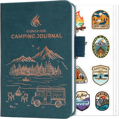 Miniatura 16 de Clever Fox Diario de Campamento – Libro de Registro de Campista y Planificador de Viajes en RV – Diario de Campamento al Aire Libre y Cuaderno