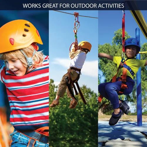 Miniatura 6 de Fusion Climb Centaur - Arnés de escalada para niños, arnés ajustable para niños para montañismo profesional, escalada en roca, arnés de seguridad