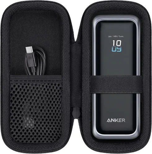 Miniatura 10 de khanka Anker Prime Power Bank, funda de 26,250 mAh, bolsa de viaje dura compatible con Anker Prime Power Bank 26K, 300W, solo funda (negro)