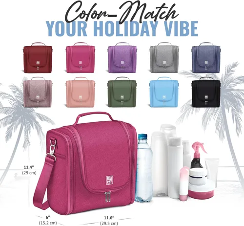 Miniatura 3 de Bolsa de aseo colgante extra grande de viaje BOACAY para mujeres y hombres, bolsa de maquillaje