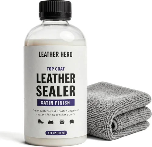 Miniatura 9 de Leather Hero Top Coat - Sellador de cuero y acabado protector para tinte, pintura, asientos de automóvil, zapatos y más - Restaurador