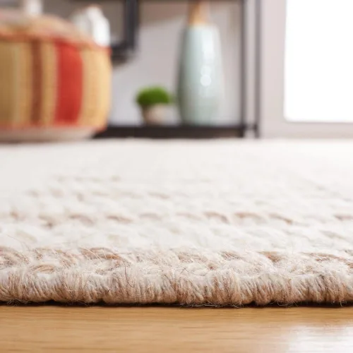Miniatura 5 de SAFAVIEH Natura Collection - Alfombra de pasillo de 8 pies, color marfil y gris topo, diseño moderno, ideal para zonas de alto tráfico en pasillo