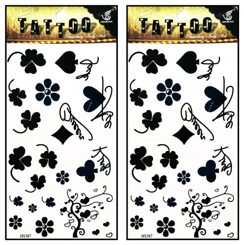 Miniatura 29 de Tatuajes de 2 hojas coloridas y hermosas flores de orquídea de jazmín rosa, temporales, tatuajes falsos de fantasía, moda para mujeres, pintura
