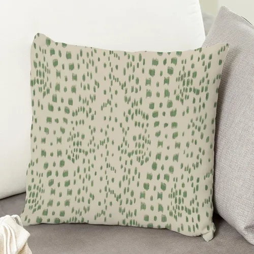 Miniatura 4 de Funda de cojín decorativa con estampado de guepardo verde peridoto para sofá, funda de almohada verde crema con estampado de leopardo con A-16