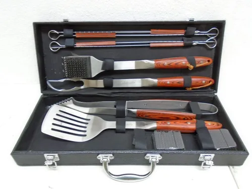 Miniatura 4 de Cuisinart CGS-2010 Premium Grill Set (10 piezas) y Cuisinart CGPR-221 Prensa de parrilla de hierro fundido (mango de madera), pesa 2.1 libras