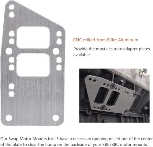 Miniatura 5 de para LS Swap Placas Adaptadoras de Montaje de Motor - Soporte Universal de Intercambio de Bloque Pequeño LS Conversion Ajustable Compatible con LS1