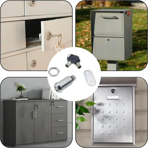 Miniatura 5 de Cerradura de leva de gabinete de 1-1/8 pulgadas con llave, para cajones de escritorio de gabinete, caja de RV, remolque, cajón de archivo completo