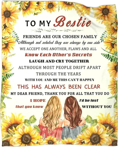 Miniatura 8 de Manta de franela ultrasuave para mujer, con texto en inglés «To My Bestie», para hermanas, niñas, mejores amigas para sofá, cama, regalo de amistad