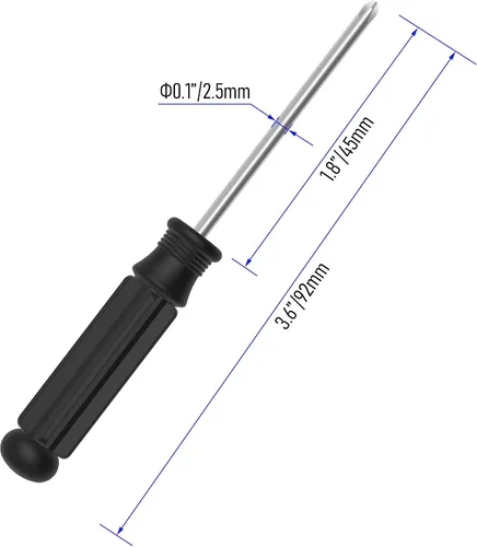 Miniatura 2 de 2 piezas Mini destornillador Phillips, 2.5mm de cabeza cruzada con mango antideslizante negro para pequeños electrodomésticos, 3.62" (92mm)