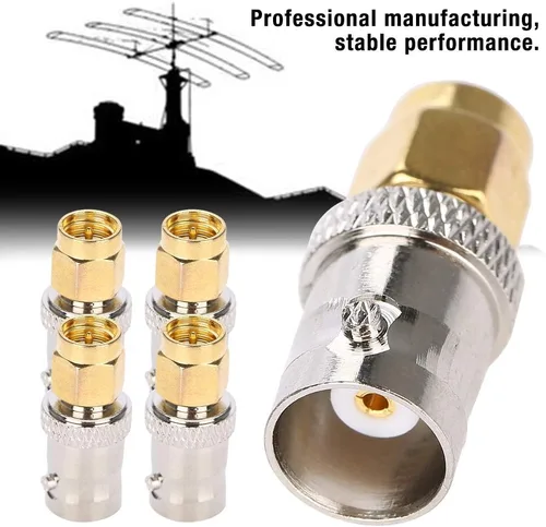 Miniatura 2 de Adaptador coaxial SMA macho a BNC hembra, adaptador coaxial RF, conector coaxial SMA a BNC macho hembra (todo cobre)