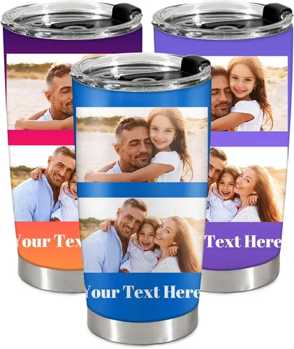 Miniatura 12 de Taza personalizada con foto y texto para hombres y mujeres, regalo para papá, mamá, familias y amigos, taza de viaje con foto e imagen