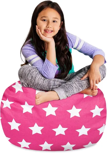 Miniatura 48 de Posh Stuffable Kids Funda de Silla Puf Rellenable para Almacenamiento de Animales de Peluche - Organizador de Juguetes Infantiles, Mediano 27