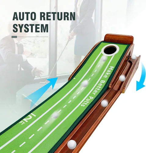 Miniatura 5 de Putting Green Indoor - Tapete de golf para poner en interiores y niños, práctica de putting verde, para interiores, para oficina en casa, con bola