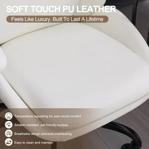 Miniatura 8 de E-Motie Silla de escritorio para oficina en casa, silla de computadora ergonómica con soporte lumbar, altura ajustable, con ruedas de PU, silla