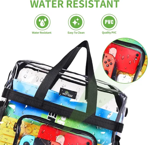 Miniatura 79 de MAY TREE Bolsa transparente para eventos en estadios de 12 x 6 x 12 pulgadas, bolsa de almuerzo transparente con correas reforzadas para trabajo