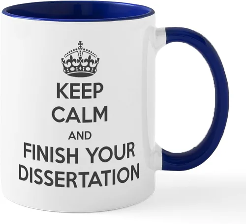Miniatura 7 de CafePress Taza de café de cerámica con texto en inglés «Keep Calm And Finish Your Dissertation», de 11 oz (11.0 fl oz)