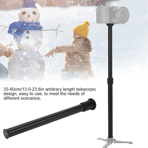 Miniatura 5 de Varilla de extensión de cámara, aleación de aluminio universal de 13.0-23.6 in, monopod de mano ajustable, soporte de montaje (negro)