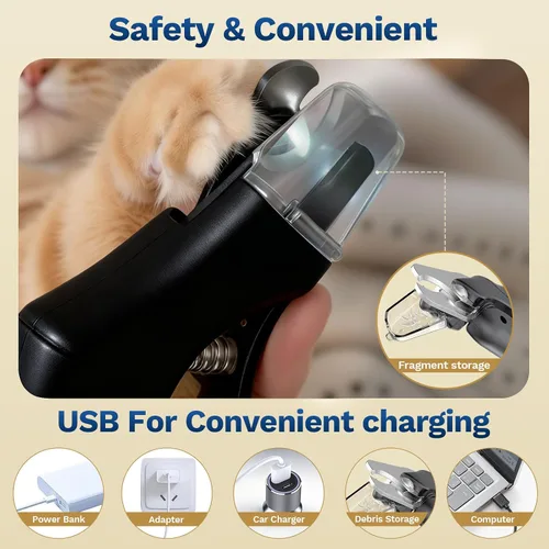 Miniatura 3 de Cortauñas 2 en 1 para perros y gatos, recortadores de uñas para perros grandes, medianos y pequeños, recortador de garras de gatos, sensor rápido