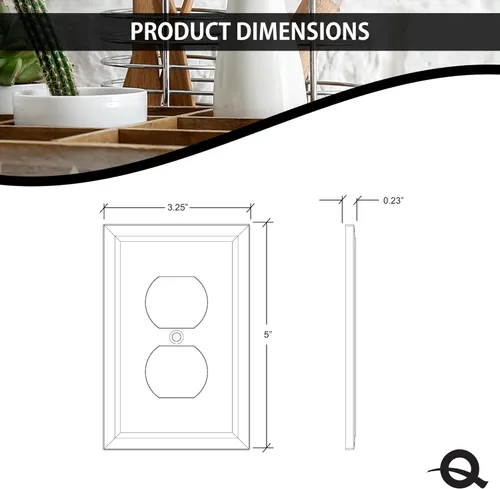 Miniatura 4 de Questech Cubiertas de tomacorrientes, placas de pared dúplex individuales, placas de interruptor de 1 banda, tamaño estándar, cubiertas de toma