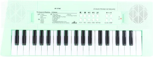 Miniatura 8 de Piano eléctrico de 37 teclas Teclado para principiantes con micrófono Carga USB de doble potencia o baterías verde