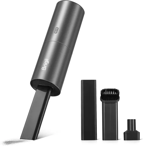 Aspiradora Mini Brigii, pequeña aspiradora de mano inalámbrica recargable por USB, plumero de polvo y soplador 2 en 1, fácil de limpiar, para