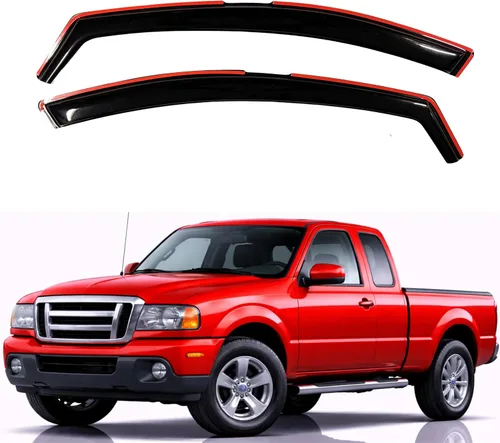 Miniatura 128 de KPY Visor de ventana compatible con Hyundai Tucson 2021-2025, 4 piezas de deflector de ventilación para ventana lateral, estilo Mugen, protector