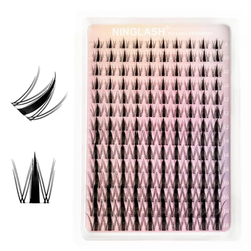 Miniatura 15 de Extensiones de pestañas naturales en racimo de pestañas finas de 0.315 a 0.472 pulgadas, racimos de pestañas cortas de aspecto natural, extensiones