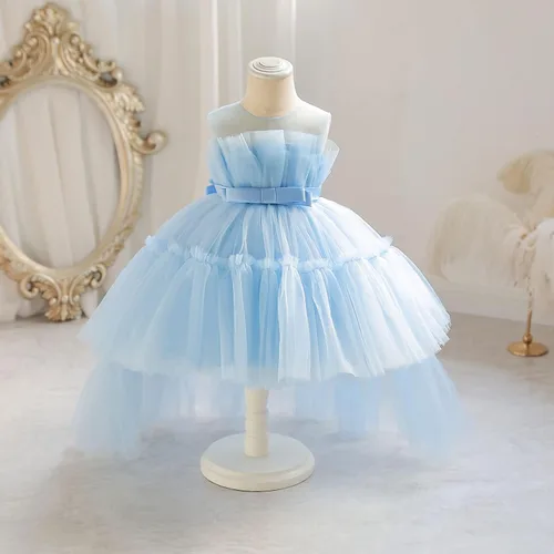 Miniatura 6 de Miipat Vestido de niña de flores para bebé, boda, fiesta, tul, princesa, vestido de baile, vestido formal con lazo para la cabeza
