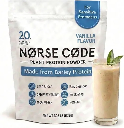 Miniatura 10 de Proteína de cebada de chocolate en polvo, 0.71 oz de proteína vegana a base de plantas, proteína de guisante, proteína de arroz, fibra prebiótica