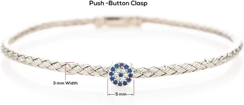 Miniatura 3 de Pulsera de plata de ley contra el mal de ojo para mujer