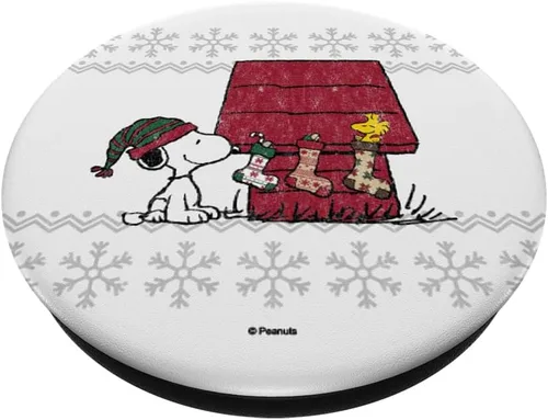 Miniatura 2 de Peanuts Holiday Snoopy medias PopSockets agarre y soporte para teléfonos y tabletas